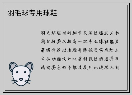 羽毛球专用球鞋